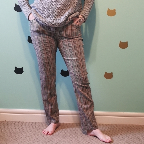 DARK Academia Pants Stretch Houndstooth 6 - Picture 1 of 5